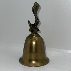 Vintage Lobeco‎ Brass "Dragon" Bell With Ringer, Design Is Worn